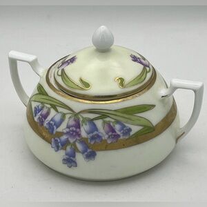 Antique PT Tirschenreuth Bavaria Germany Art Nouveau Hand Painted Sugar Bowl